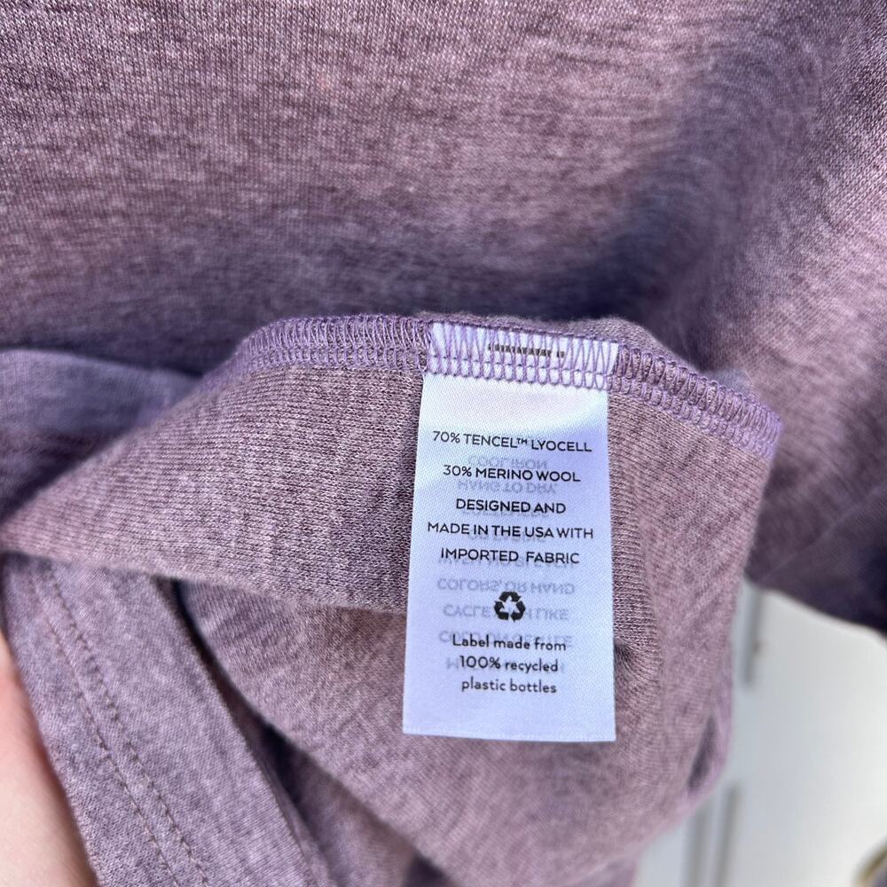 Thom Kelly Cori Turtleneck Heather Eggplant Purple Sweater Top Wool Blend Medium - Picture 5 of 6